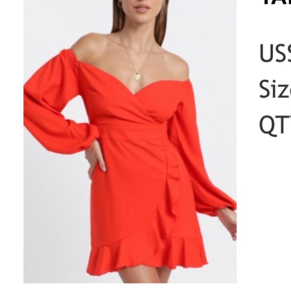 Showpo 
CANT MOVE ON DRESS IN TANGERINE LINEN LOOK